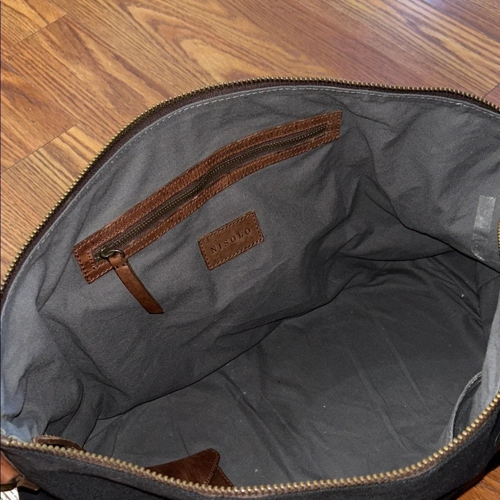 Nisolo Sustainable Luis Weekender Travel Bag Luggage Canvas Leather Designer blk